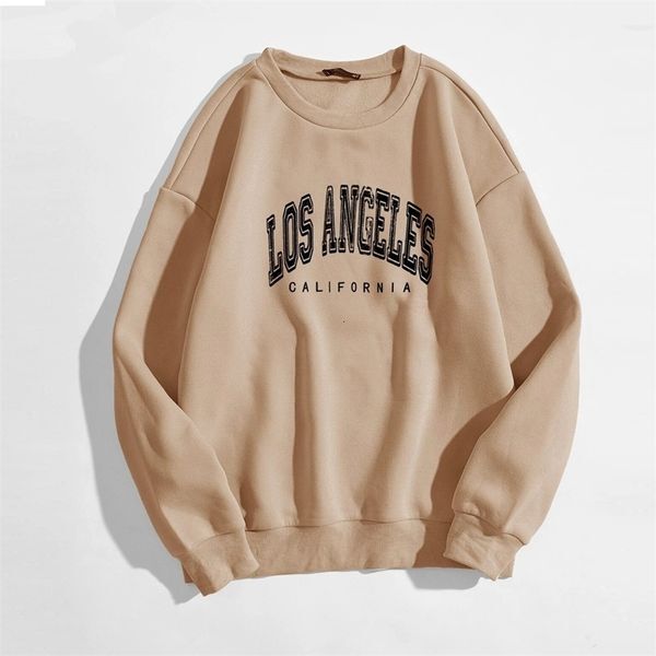 Womens Hoodies Sweatshirts Los Angeles Letter Print Hoodies Women Fashion Harajuku Pullover Casual O Neck Long Sleeve Sweatshirts sudaderas 230316