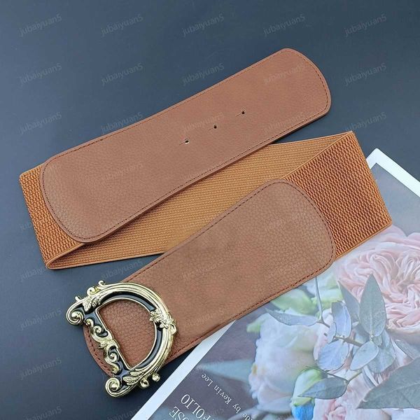 Luxury Designer Belt Fashion Womens Stretch Belts Classic Vintage Letter Buckle Ultra Wide With Dress Small Suit Accessories Women Waist Belt