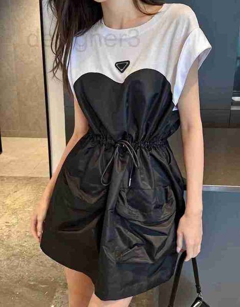 Casual Dresses Designer Denim Women&#039;s Dress Fashion Matching Belt Girl Slim Skirt Summer Beach Street Black Blue Size S-L 4B8C