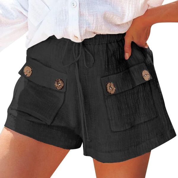 Women&#039;s Shorts Beach Women High Waisted Casual Comfy Cotton Button Summer With Pockets Flowy Women&#39;s Pantalones Cortos