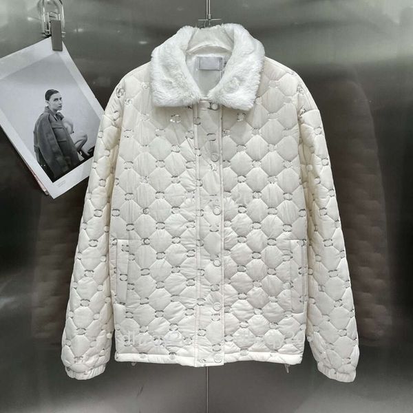 Luxury women&#039;s clothing winter puffer jacket designer cotton jacket sequins embroidered cardigan coat short varsity jacket thickened warm puff sweatshirt s-l