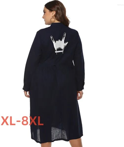 Plus Size Dresses 4xl 5xl 6xl 7xl 8xl Formal For Women Hand Print Maxi Vestidos Para Mujer Retro Cocktail Bohemian