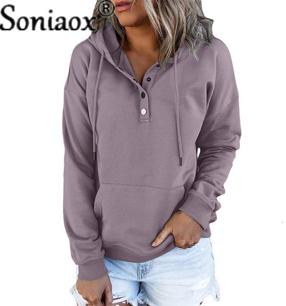 Womens Hoodies Sweatshirts Womens Solid Color Hooded Sweatshirts Autumn Winter Harajuku Hoodies Ladies Casual Loose Long Sleeve Pocket Pullovers 230705