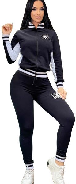 Womens Tracksuits Sports jackets and Pants Ladies Two Piece Outfits Letter Printed Jogging Suits Sets Casual Outfits Sweatershirt Sets