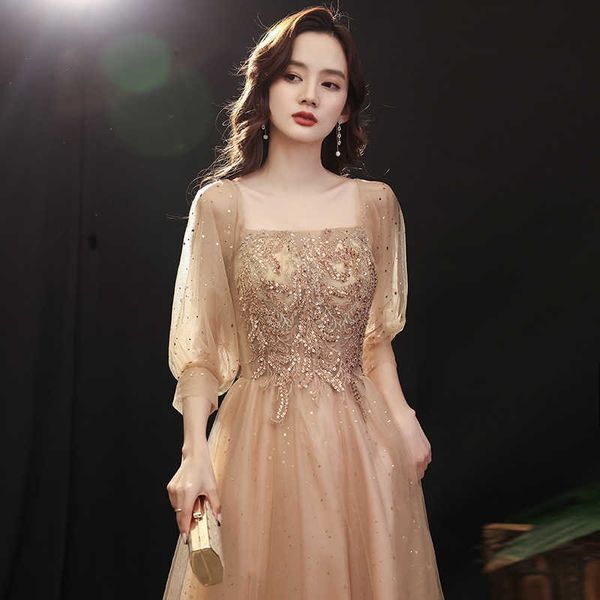 Evening Dresses Champagne Evening Dresses for Women 2023 Banquet Style Long Style Celebrity Dignified and Atmospheric Winter Dresses