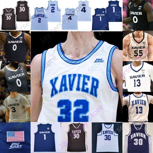 Xavier Basketball Jersey NCAA College Souley Boum Zach Freemantle Colby Jones Jack Nunge Crawford West Adam Kunkel Jerome Hunter Desmond Claude Youth Women