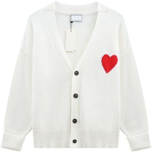 2023 sweater love heart A man woman lovers couple cardigan knit v round neck high collar womens fashion letter white black long sleeve clothing pullover