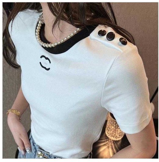 Shirt Womens Designer T For Women Shirts With Letter And Dot Fashion Tshirt With Embroidered Letters Summer Short Sleeved Tops Tee Woman kjhg