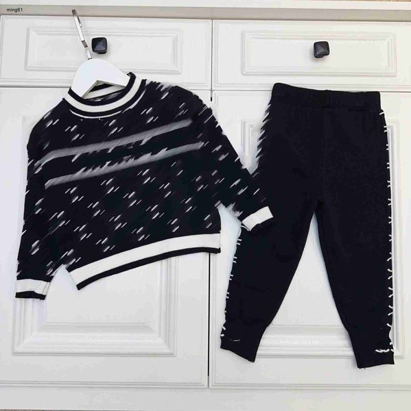 brand Tracksuits for kids Autumn baby Knitted suit Size 80-120 CM Double letter logo printed all over sweater and pants Oct15