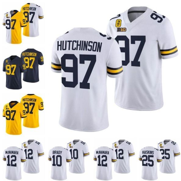 97 Aidan Hutchinson michigan 42 patch jersey wolverines hassan J.J. McCarthy Tom Brady Josh Ross Nico Collins Ronnie Bell Daxton Hill Woodson College Football jerseys