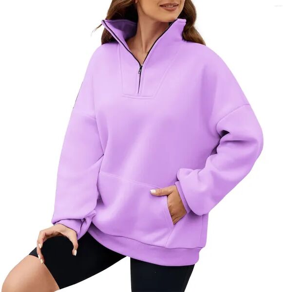 Gym Clothing Women&#039;s Fashion Simple Trend Solid Color Zipper Stand Collar Pullover Juniors Fall Clothes Full Zip Thin Fleece Binding