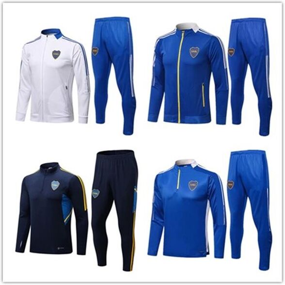 Soccer Sets/Tracksuits 2022 2023 Boca Juniors soccer jacket man tracksuit set 22/23 MARADONA TEVEZ DE ROSSI Long sleeve football training suit Sweater jogging