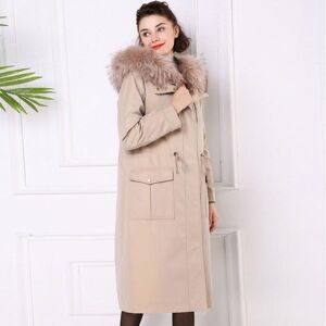 Women&#039;s Fur & Faux Natural Liner Parka Real Coat Winter Jacket Women Raccoon Collar Korean Long Jackets Warm Overcoat MY