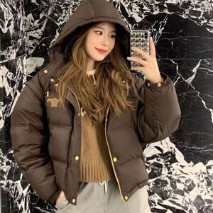 Women&#039;s Trench Coats Double wear thickened 90 down women&#039;s down jacket with brown leather sleeves and detachable vest style