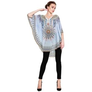 Clothing 1 Pcs Ethnic style blouse women print stitching top Women Casual Loose Muslim Printing Round Neck Bat Sleeve Chiffon Shirt