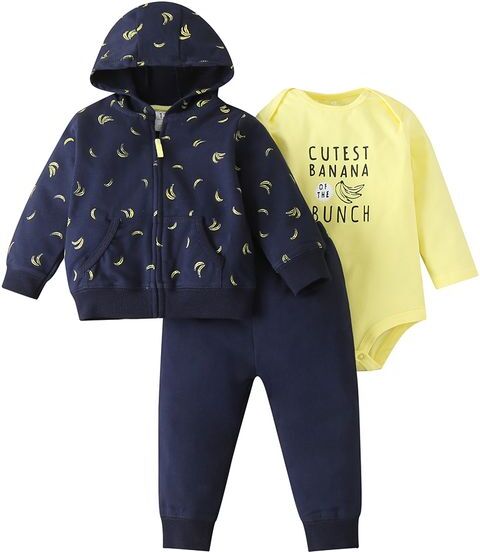 2020 autumn baby girl clothes set long sleeve hooded jacket+romper+pants newborn boy clothing cotton toddler outfits fall LJ201223