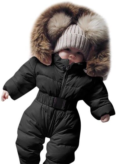 Winter Infant Baby Clothes Boys Girls Romper Solid Jacket Hooded Jumpsuit Warm Thick Coat Outfit Snowsuit Newborn Cute Jumpsuit LJ201023