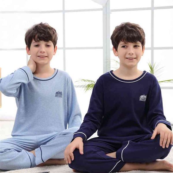 Boys Girls Pajamas Sets Winter Cotton Sleepwear Children Home Clothes Kids Pyjamas Nightwear Teenage Pijamas For 8 10 12 14 16T 210915