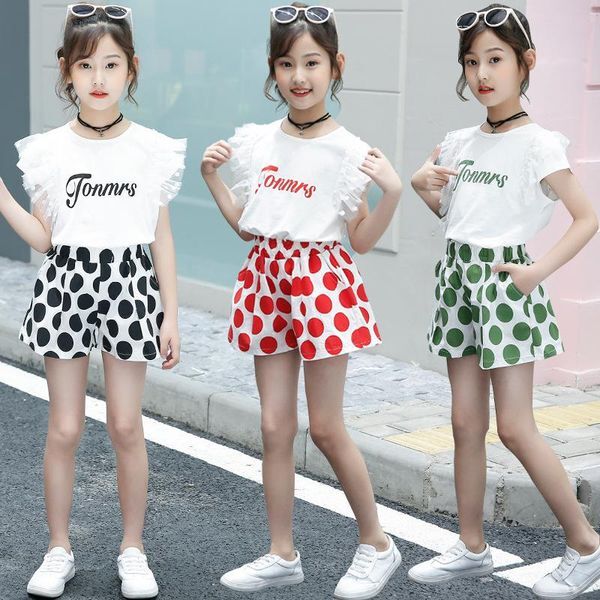 Clothing Sets 2021 Summer Kids Clothes Set Teenage Girl Children Outfits Girls Short Sleeve Suits Casual Tracksuit 6 8 10 12 Years