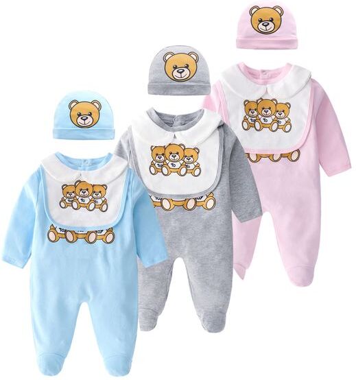 Kids Clothes Jumpsuit Newborn Romper Infant Toddler Hat+Bib+Robe Set for Baby Boys Girls Clothing