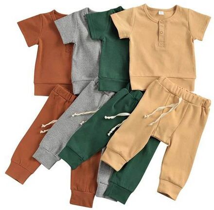 Newborn Clothing Sets Girls Outfits Baby Clothes Boys Suits Summer Cotton Short Sleeve Top Pants 2Pcs Casual Wear B6509