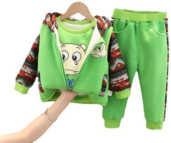 Clothing Sets Winter Baby Girl Clothes Suit Children Boys Thick Hooded Vest T-Shirt Pants 3Pcs/Set Toddler Fashion Kids Tracksuit