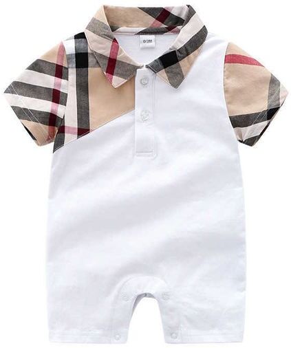 kids designer clothes girls boys Short Sleeve Plaid romper 100% cotton Infant clothing baby Infant girl boy clothes