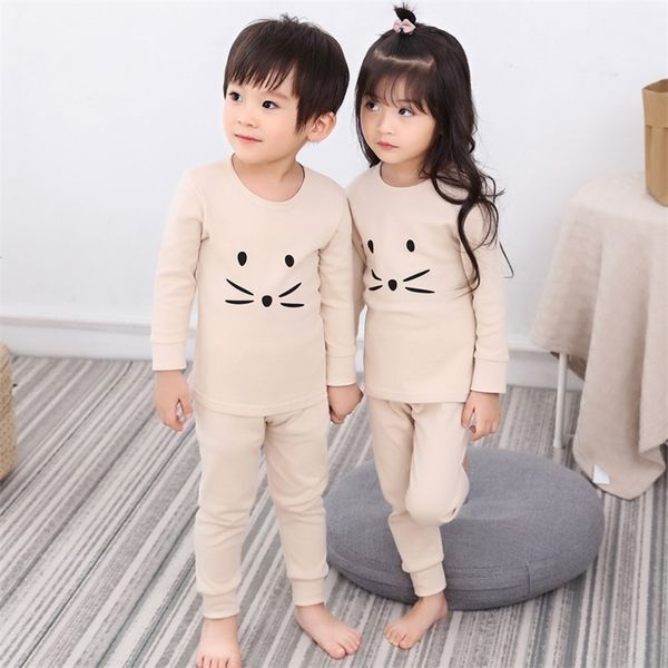 Toddler Girls Boys Clothes Children&#039;s Cotton Pajamas Set Teenagers Sleepwear Baby Nightwear 2PCS Pyjamas For Kids 6 8 10 12Years 220426