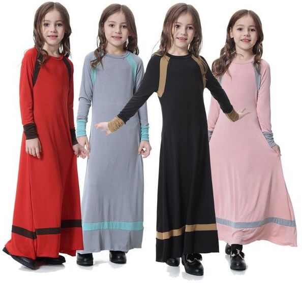 Girl&#039;s Dresses 2022 Winter Autumn Thick Warm Dress Muslim Long-dress Age For 4 - 14 Years Teenage Girls Children Clothes Knit Frocks