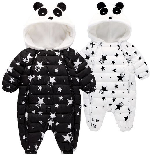 Winter Baby Rompers Overalls Clothes Jumpsuit 3-24Mouth Panda Newborn Girl Boy Duck Down Snowsuit Kids infant Snow Wear onepiece