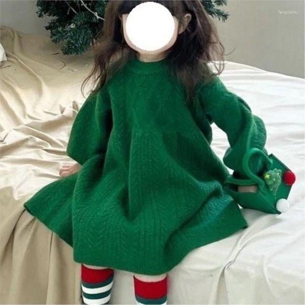 Girl Dresses 2024 Winter Baby Children Kids Christmas Clothes Casual Cotton Children&#039;s