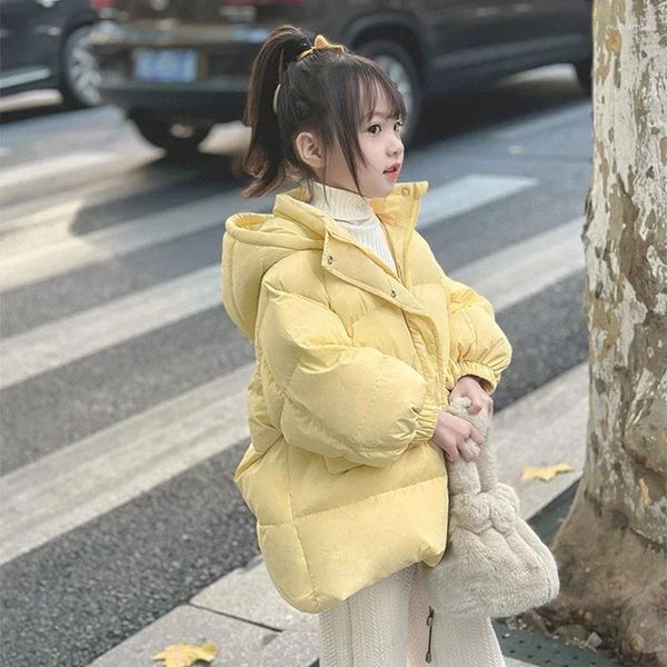 Down Coat Winter Cotton Jacket Girls Hooded Fashion Loose Comfortable Outerwear Kids Parka Snowsuit Outdoors Casual Clothes