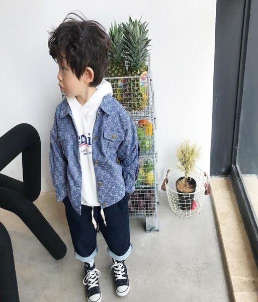 new children039s spring Autumn Boys jackets Fashion Girls cowboy jacket Baby Clothes Children Clothing1631219