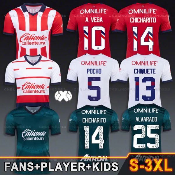 Camiseta Javier Hernandez Chicharito Deportivo Chivas de Guadalajara 23 24 third Soccer Jersey Liga MX Alexis Vega Alan Mozo Fernando Beltran Chiquete Kids uniform