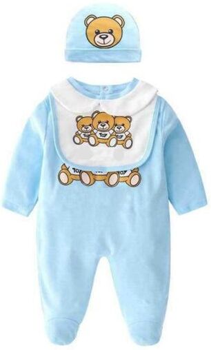 Designer Clothes Boys Jumpsuit Kids Newborn Rompers Baby HatBibRobe Set Infant Baby Girls Clothes Set1148078