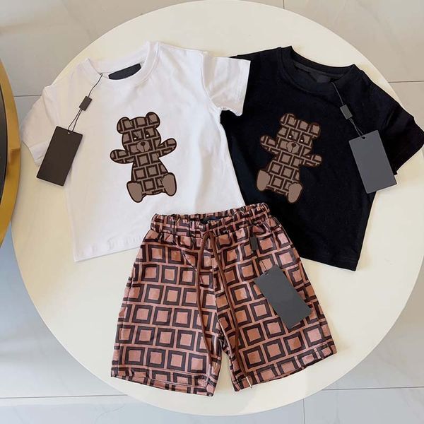 Luxury Designer Brand Baby Kids Clothing Sets girls Boys Classic Suits Childrens Summer Short Sleeve Letter Lettered Shorts Fashion Shirt cotton