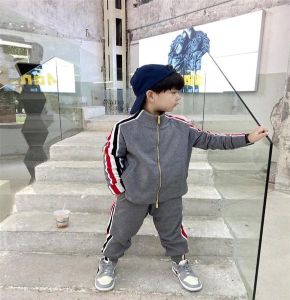 Children039s tracksuit autumn Kids girls boys zipper jacket with pants 2pc sets Kids boy casual sports clothes308O2226678