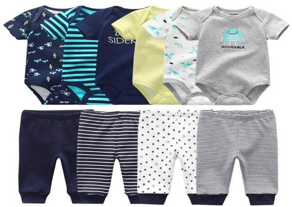 born Gift Clothes Set Baby Boy Born Clothing 6pcs Bodysuit4pcs Pants Outfit Toddler Girl Suit Infant Pajama Pure Cotton Sets 220605760233