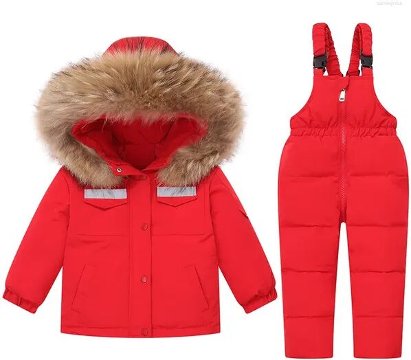 Down Coat Children Winter Jacket Jumpsuit 2pcs Kids Toddler Girl Boy Clothes Pants Suit Warm Parka Baby Overalls Clothing Sets