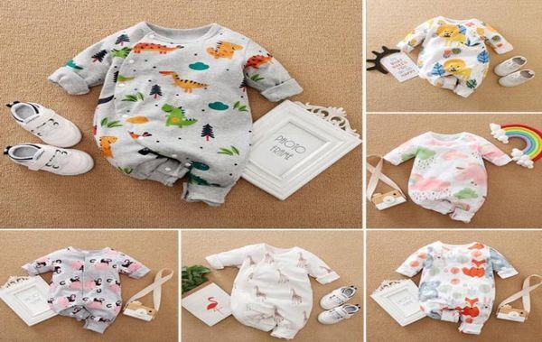 Jumpsuits Malapina Born Baby Boy Girl Long Sleeves Jumpsuit Clothes Cotton Onesie Romper Dinosaurs Printed Infant Outfit Toddler C4078994