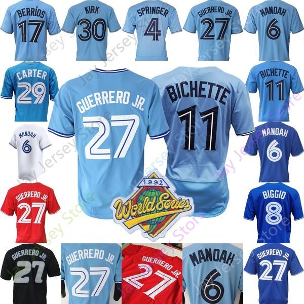 Baseball Jersey Vladimir Guerrero Jr. Bo Bichette George Springer Daulton Varsho Alek Manoah Daniel Vogelbach Gausman Martinez Tiedemann Kirk Turner 4-10 Mayza