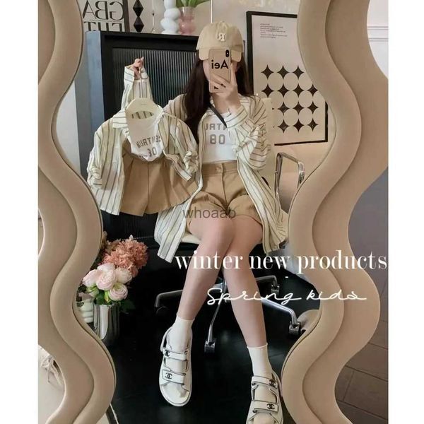 Family Matching Outfits Mother And Daughter Clothes Set Women Fall Spring Outfits Fashion Mom Baby Girls Same Clothing Parent-Child Matching Korea Suit YQ231003