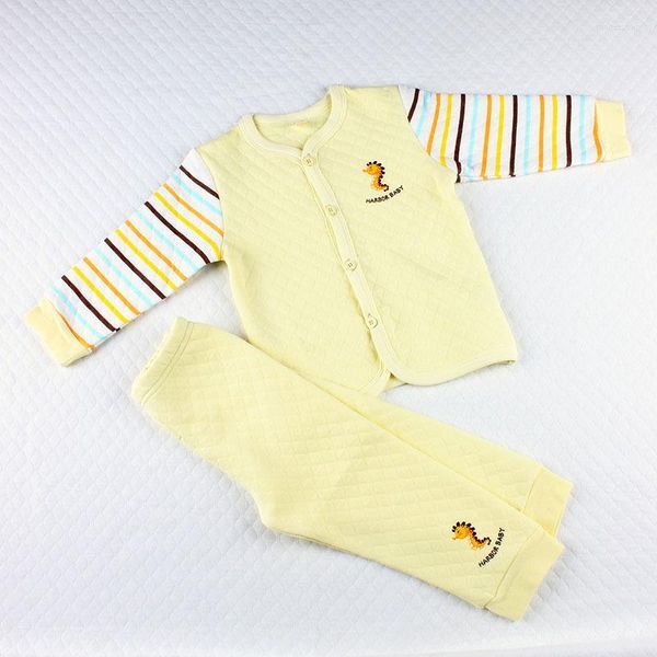 Clothing Sets 2 Pieces Set Cotton Autumn Winter Thickening Baby Suit Warm Tops Pants Infant Born Girl Boy Clothes