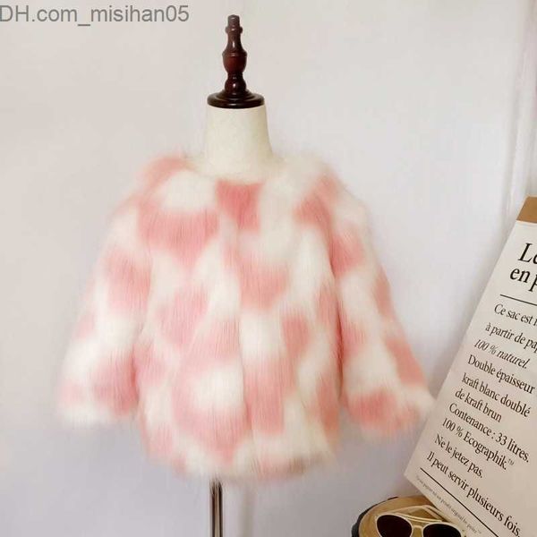 Coat Winter coat for kids /Kid&#039;s multicolor faux fur jacket / Baby girl glam faux fur coat / Girls coat LJ201130 Z230803