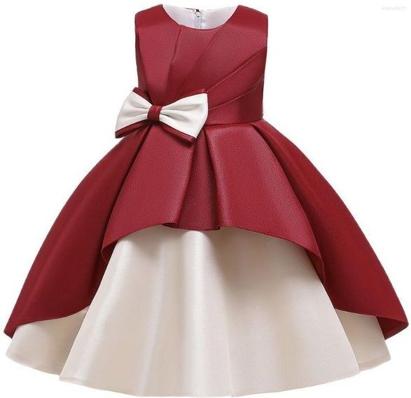 Girl Dresses Flower Girls Retro Formal Gown Big Bow Princess Dress For Clothes Children Clothing With 3 4 5 6 7 8 9 10 Years