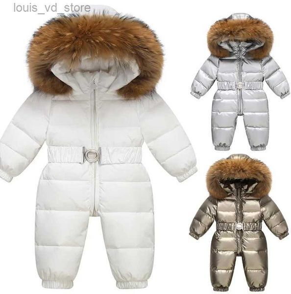 Down Coat Winter Ski Suit Baby Jumpsuit Boy Overalls Warm down jacket Kids toddler girl Clothes Children Clothing faux fur coat overcoat T231204