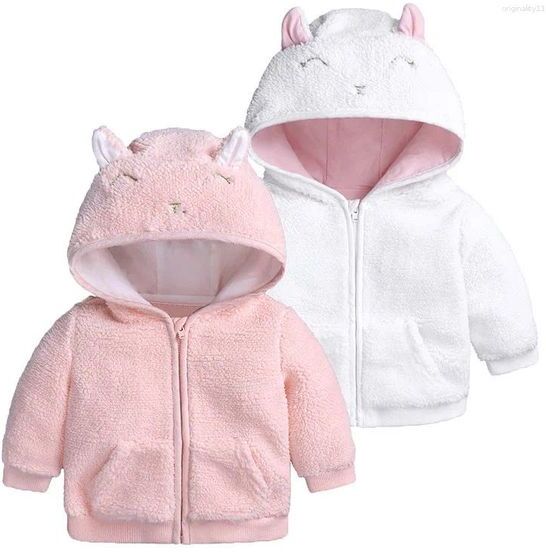 Jackets Autumn Winter Jacket For Baby Boy Girl Solid Fleece Hoodies Sweatshirt Top Korean Warm Coat Children Outwear Clothes