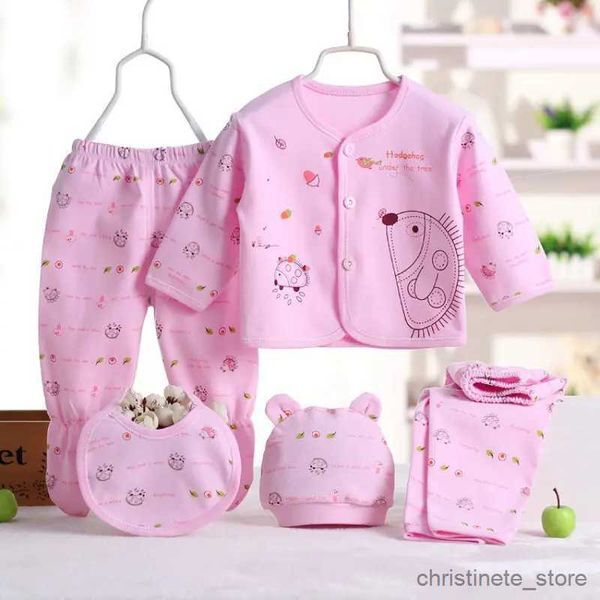 Clothing Sets 5PCS Set Newborn Baby 0-3M Clothing Set Brand Baby Boy Girl Clothes Cotton Cartoon Underwear R231215