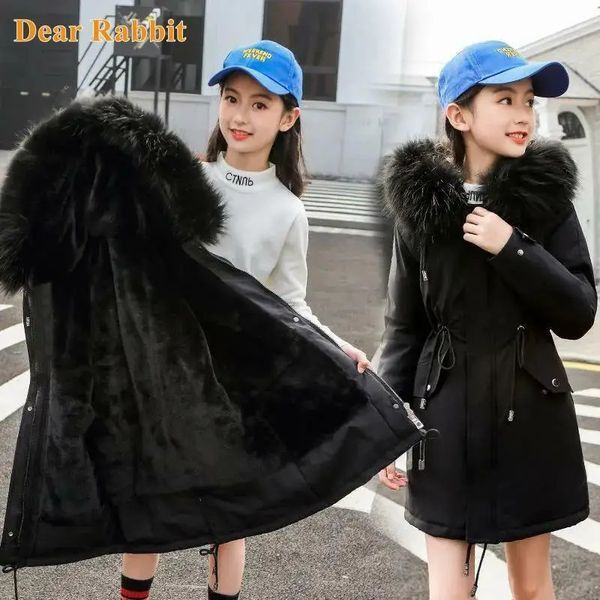 Down Coat Winter Jacket Girl clothes Russian spring Children parka Snowsuit Plus Velvet Warm Hooded Outerwear Kids Teenage clothing 231218