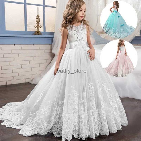Girl&#039;s Dresses Girls Lace Dress Long Bridesmaid Prom Kids Dresses For Girls Children Princess Dress Party Wedding Dress 5 10 14 Years VestidoL231222